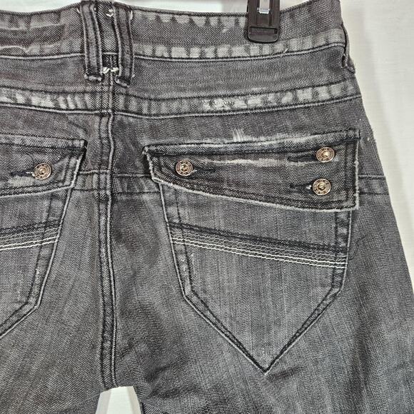 G By Guess Jeans Womens 29* 30x30 Black Gray Joey Low Bootcut Denim Distressed - Picture 8 of 11